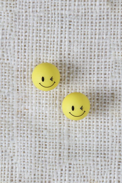 Wink Emoji Stud Earring