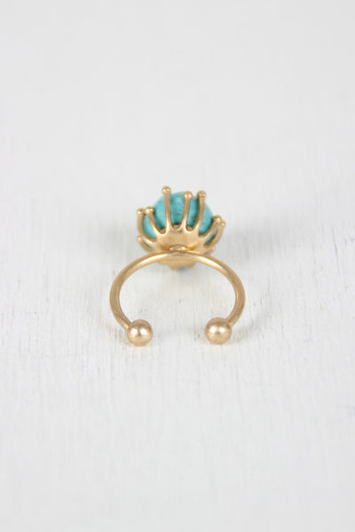 Turquoise Stone Open Band Ring