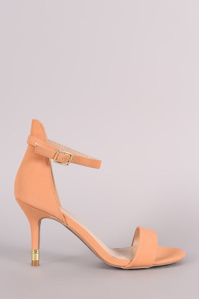 Qupid Open Toe Gold Kitten Heel