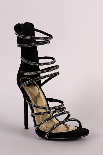 Liliana Rhinestone Encrusted Strappy Stiletto Heel