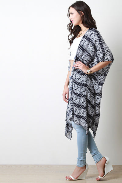 Paisley Print Long Billowy Kimono