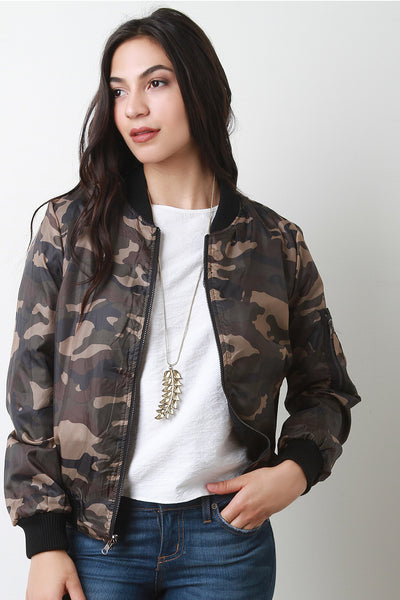 Reversible Camouflage Bomber Jacket