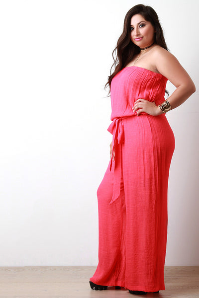 Breezy Strapless Wide Leg Jumpsuit