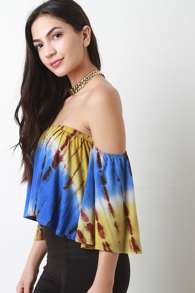 Off The Shoulder Tie Dye Crop Top