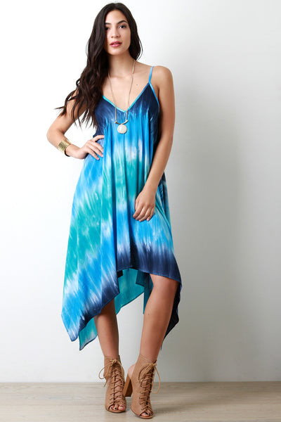 Tie Dye Trapeze Handkerchief Dress