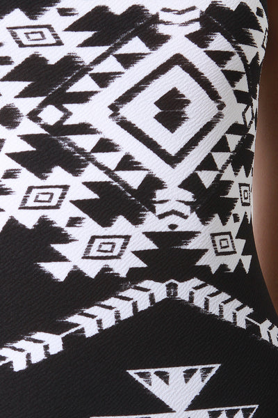 Tribal Pattern Bodycon Midi Dress