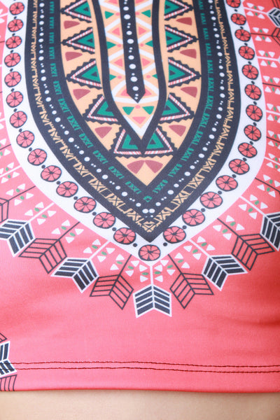 African Print Sleeveless Crop Top