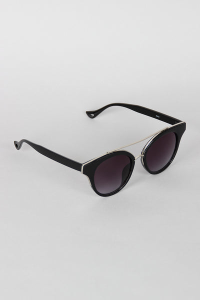 Double Bridge Contrast Cat Eye Sunglasses