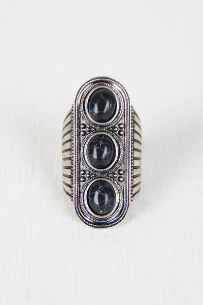 Three Stone Elastic Armor Ring