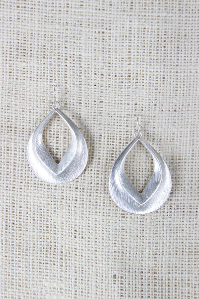 Textured Tear Drop Dangle Earings