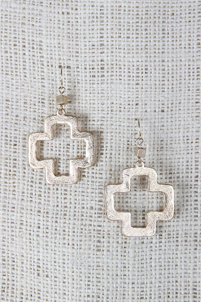 Open Cross Dangle Earrings