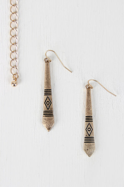 Tribal Bar Statement Necklace Set