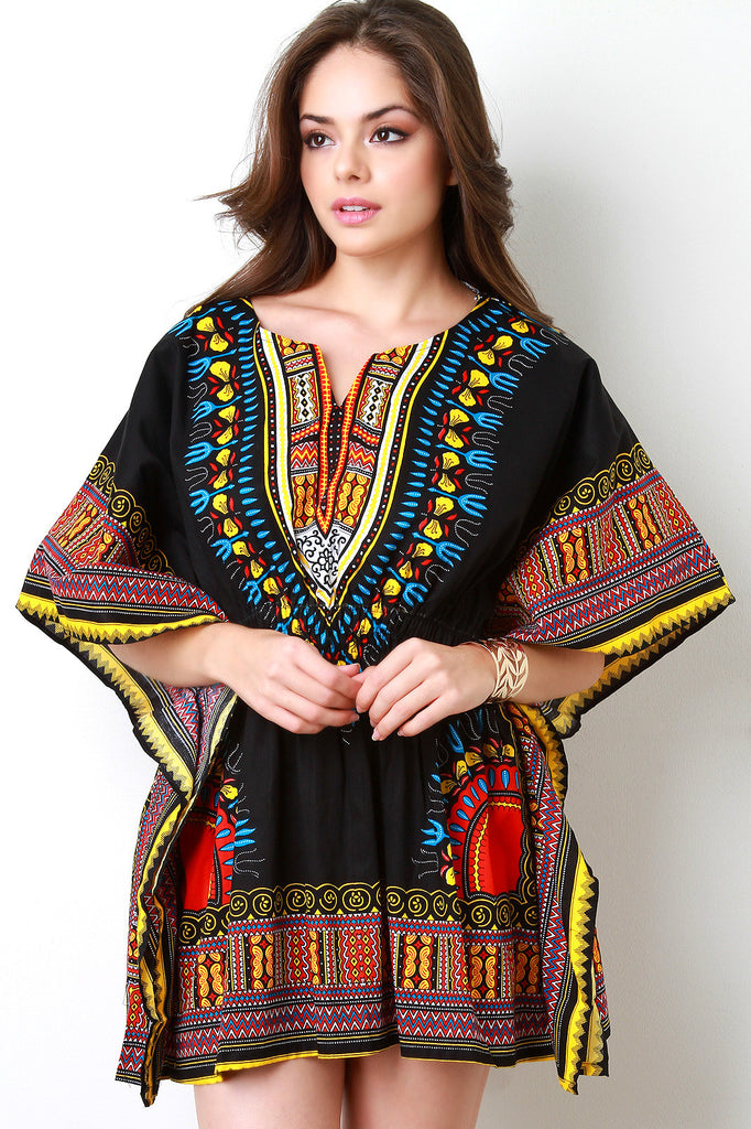 mini dashiki dress Red Dashiki Short Dress