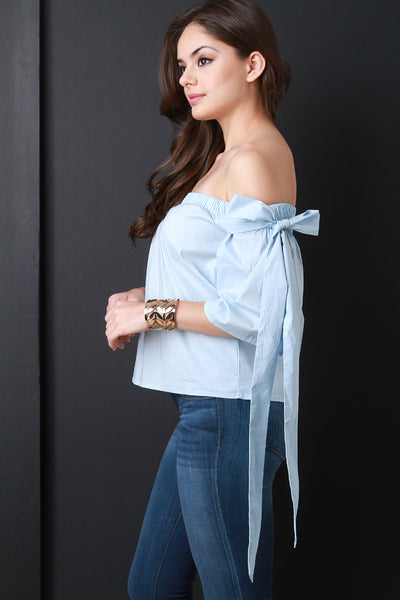 Off The Shoulder Bow Tie Top