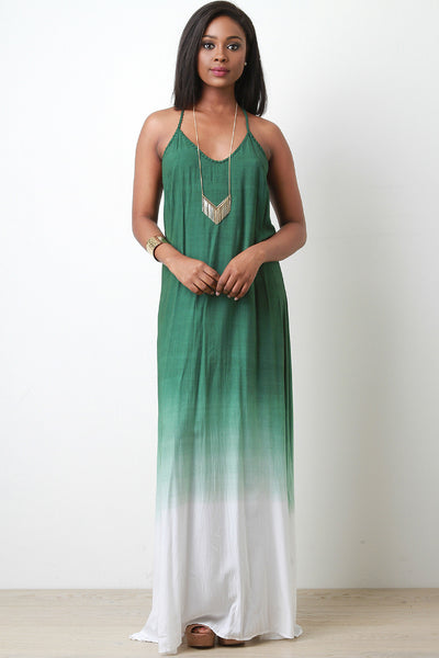 Crochet Racerback Ombre Maxi Dress