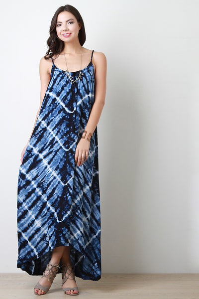 Tie Dye High Low Hem Maxi Dress