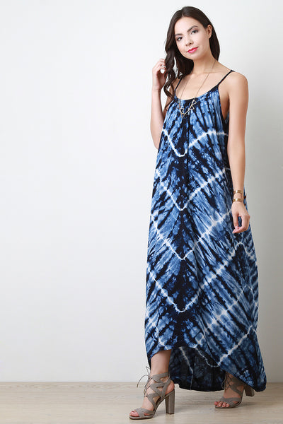 Tie Dye High Low Hem Maxi Dress