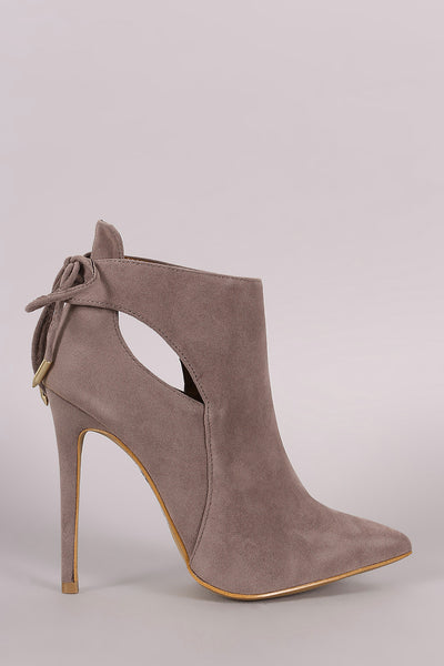 Shoe Republic LA Back Lace-Tie Stiletto Booties