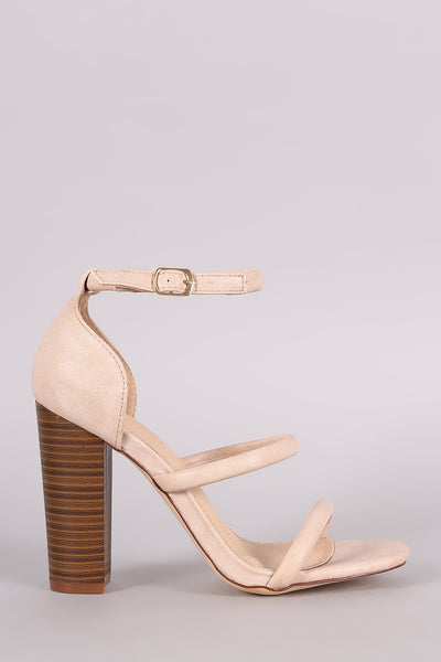 Liliana Triple Straps Open Toe Chunky Heel