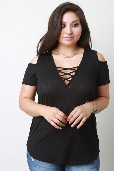 Strappy Cold Shoulder Top