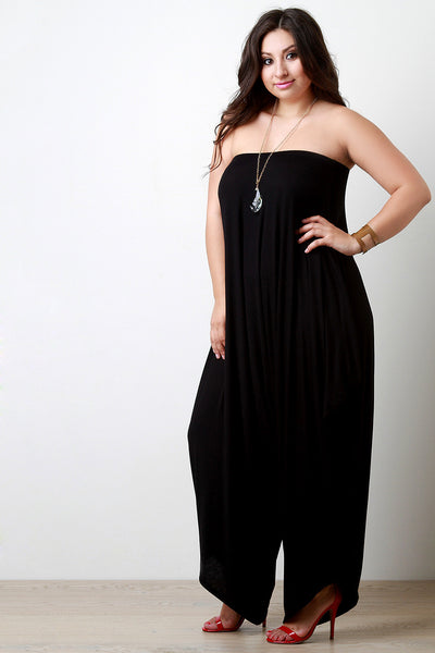 Loose Draping Oversized Tube Jumpsuit