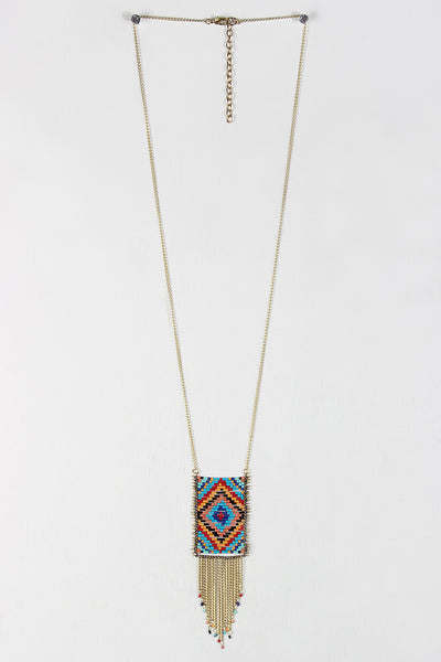 Native Beaded Pendant Necklace