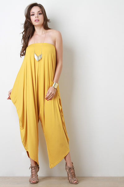 Loose Draped Jersey Tube Jumpsuit