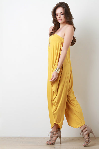 Loose Draped Jersey Tube Jumpsuit