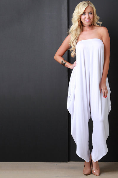 Loose Draped Jersey Tube Jumpsuit