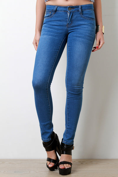 Mid Rise Stretch Skinny Jeans