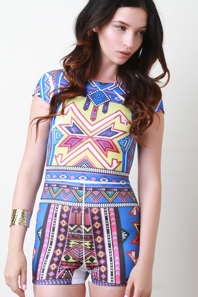 Tribal Print Stretch Romper