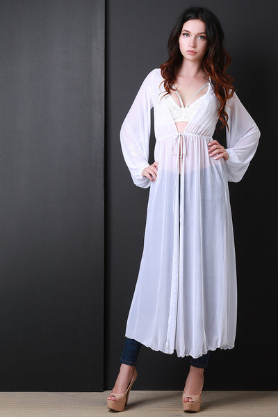 Semi-Sheer Mesh Maxi Cover Up