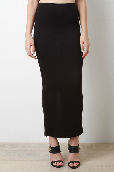 Back Slit Pencil Cut Maxi Skirt