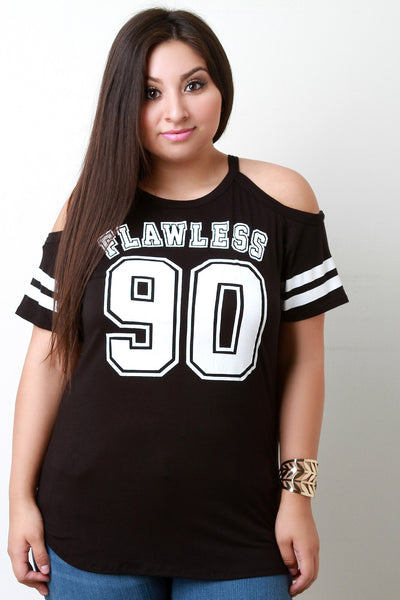 Team Flawless Cold Shoulder Varsity Tee