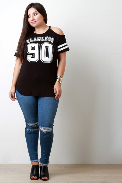 Team Flawless Cold Shoulder Varsity Tee