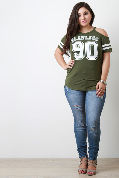 Team Flawless Cold Shoulder Varsity Tee