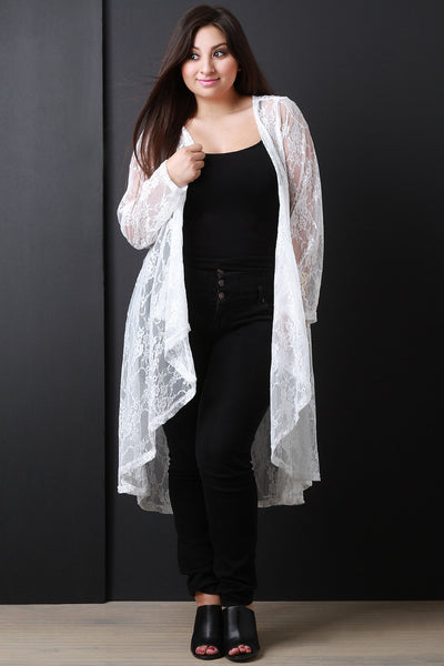 Floral Lace Longline Cardigan