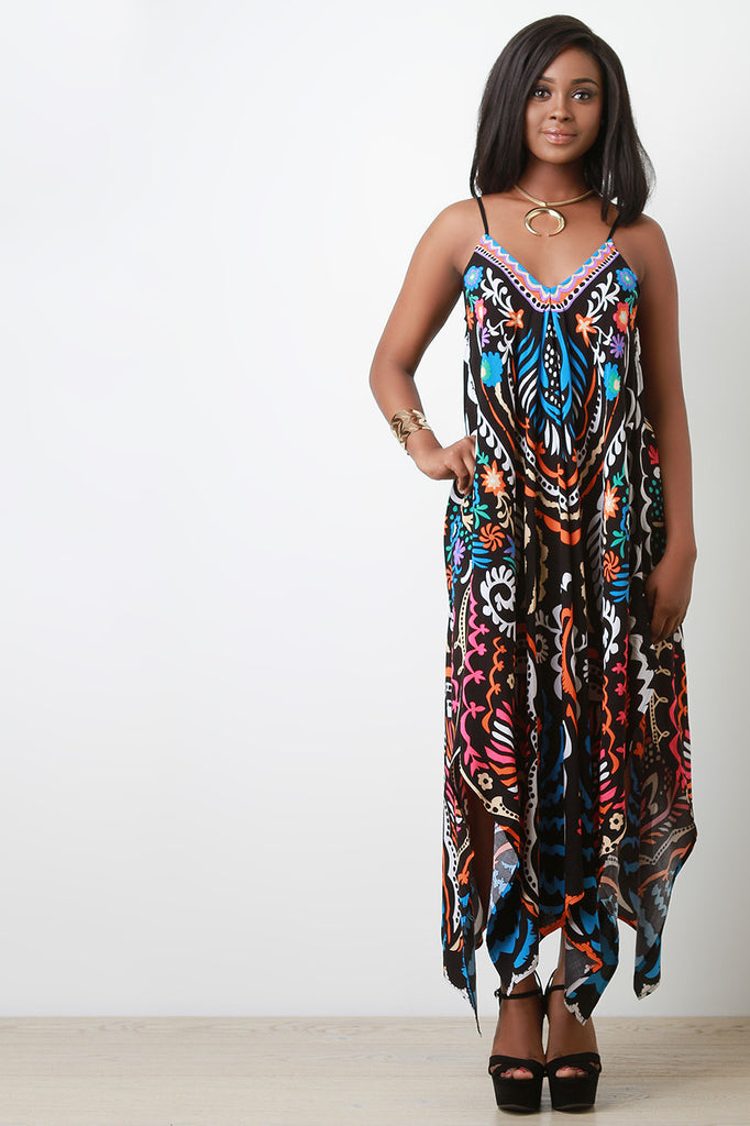 Colorful Print Asymmetrical Hem Maxi Dress Fashion Unlimited Colorful Print Asymmetrical Hem Maxi Dress Fashion Unlimited