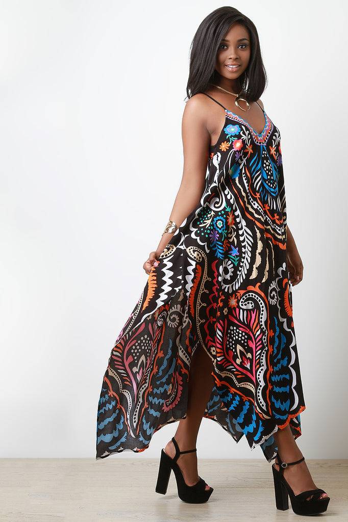 Colorful Print Asymmetrical Hem Maxi Dress Fashion Unlimited Colorful Print Asymmetrical Hem Maxi Dress Fashion Unlimited