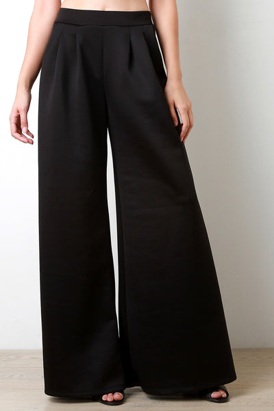 Pleated Wide Leg Pocketed Loose Pants