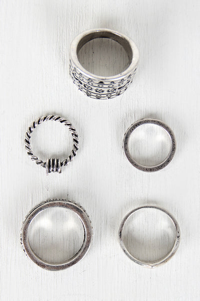 Antique Silver-Tone Ring Set