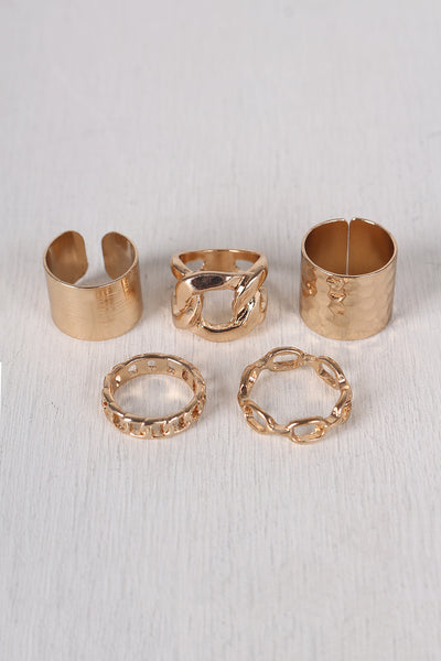 Chain Link Ring Set