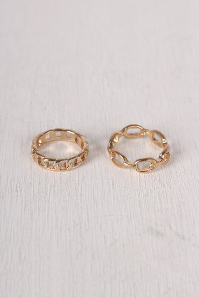 Chain Link Ring Set