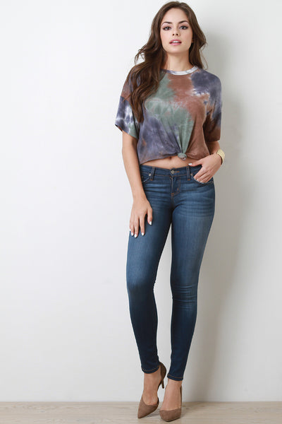 Tie Dye Knotted Crop Tee