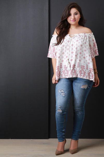 Off The Shoulder Boho Peasant Blouse