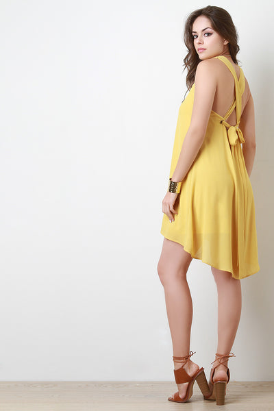 Chiffon Sleeveless Back-Tie High Low Dress