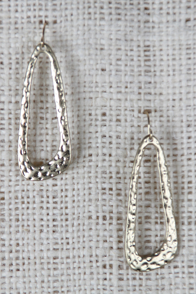 Hammered Open Drop Earrings