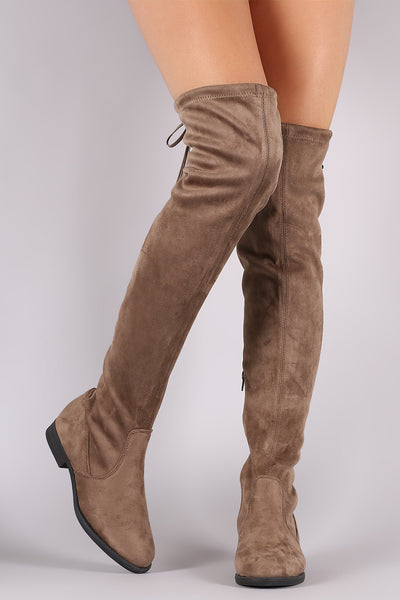 Liliana Suede Drawstring Tie Riding Over-The-Knee Boots