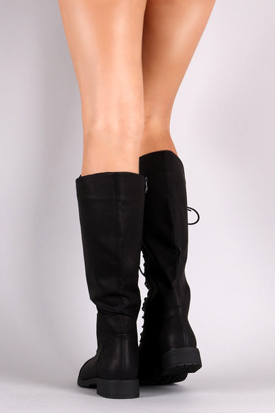 Combat Lace-Up Knee High Military Boots