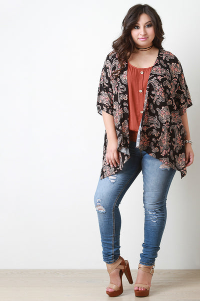 Paisley Open Front Kimono